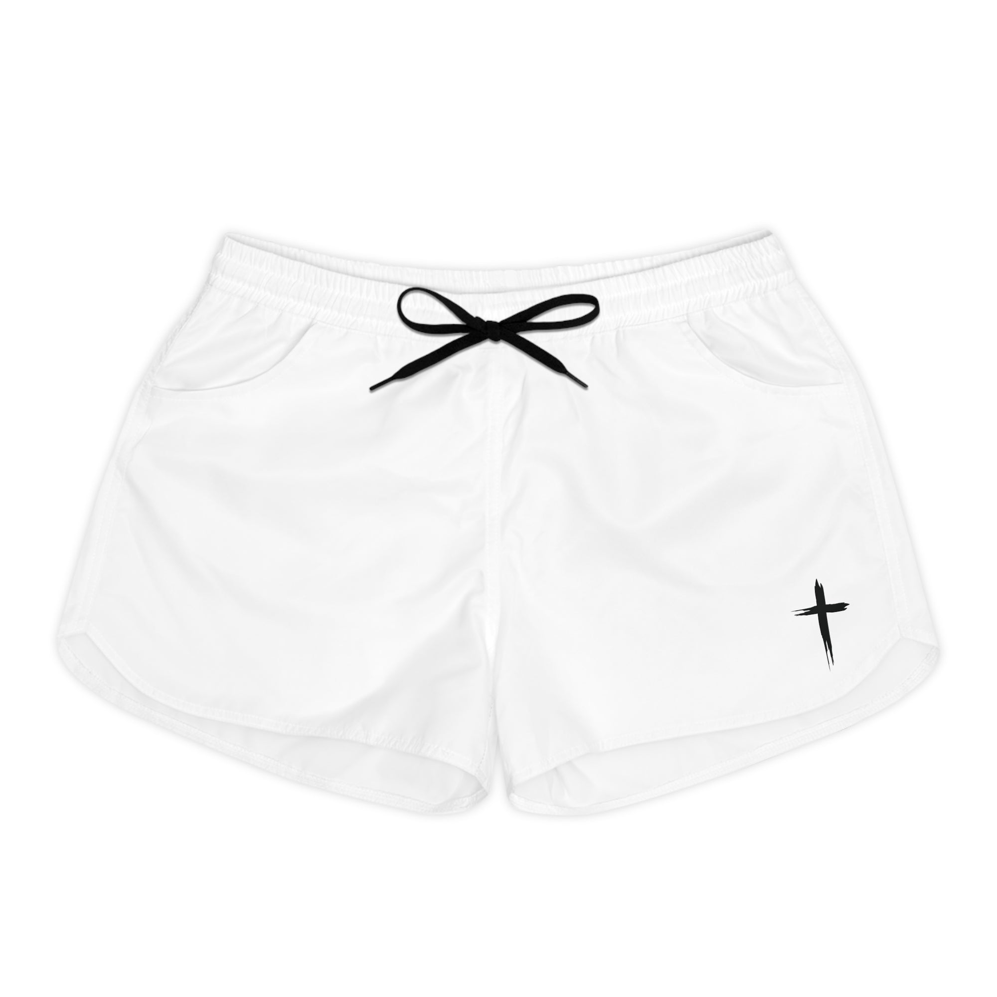 Cross Design Women's Casual Shorts - White