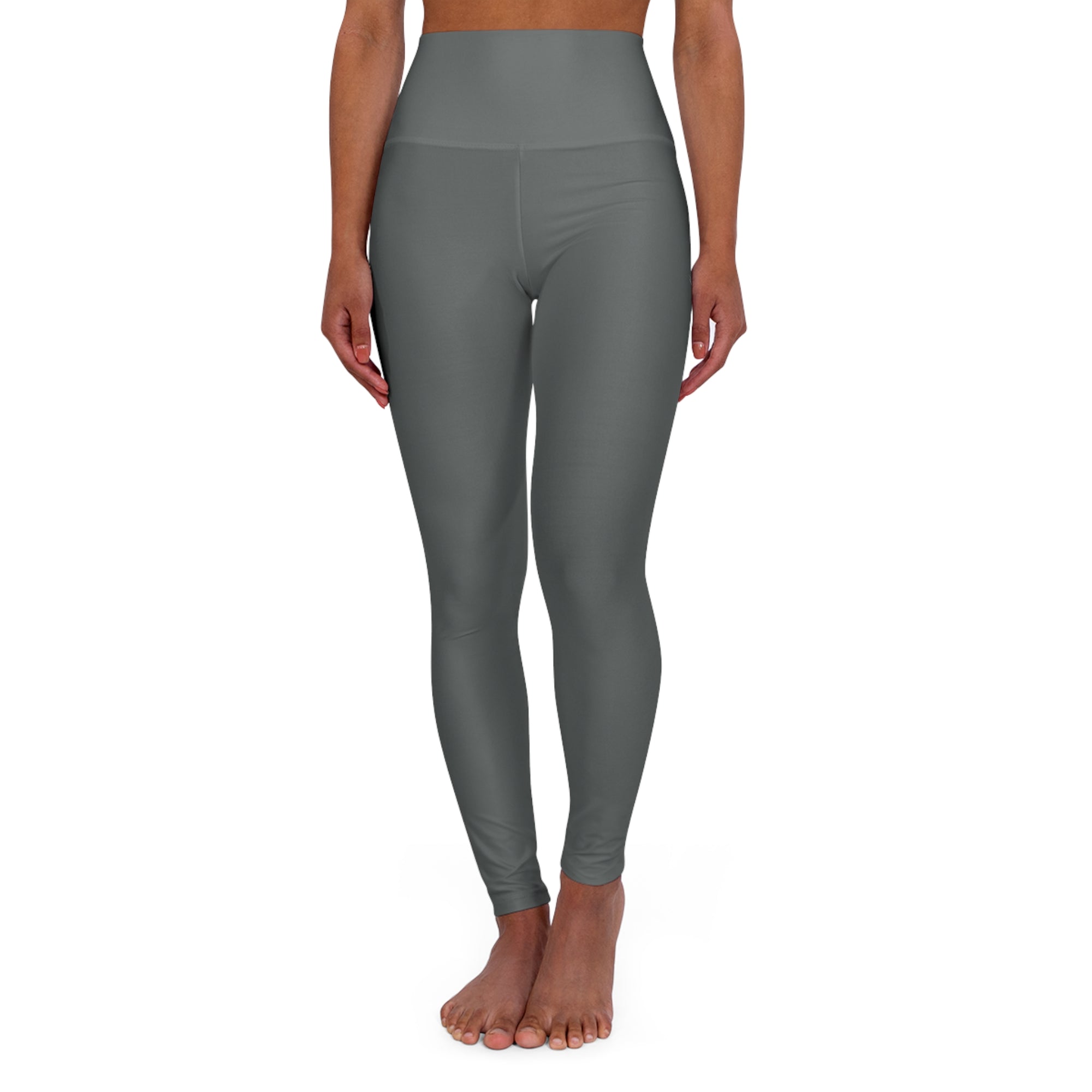 Cross Design High Waisted Yoga Leggings - Gray