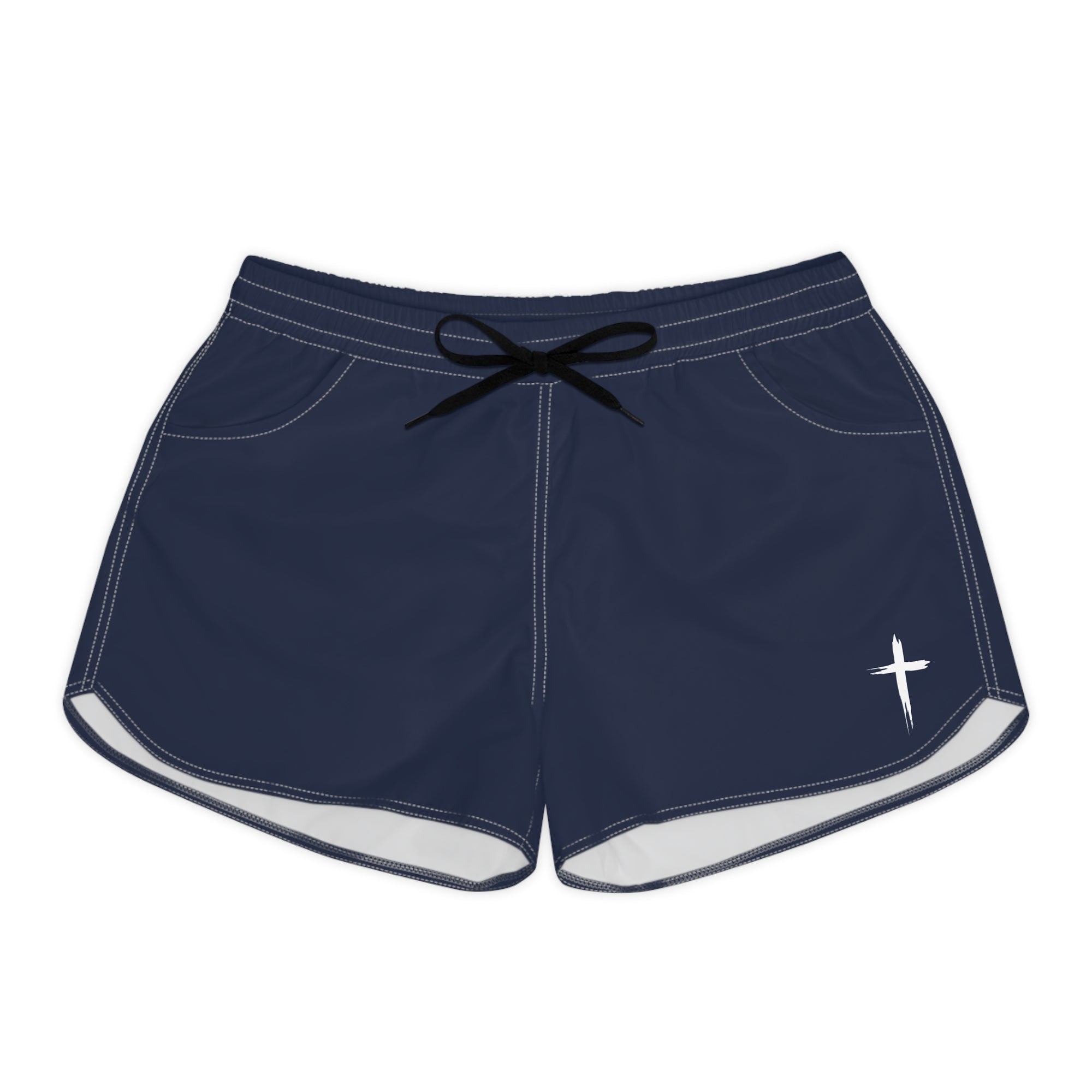 Cross Design Women's Casual Shorts - Navy