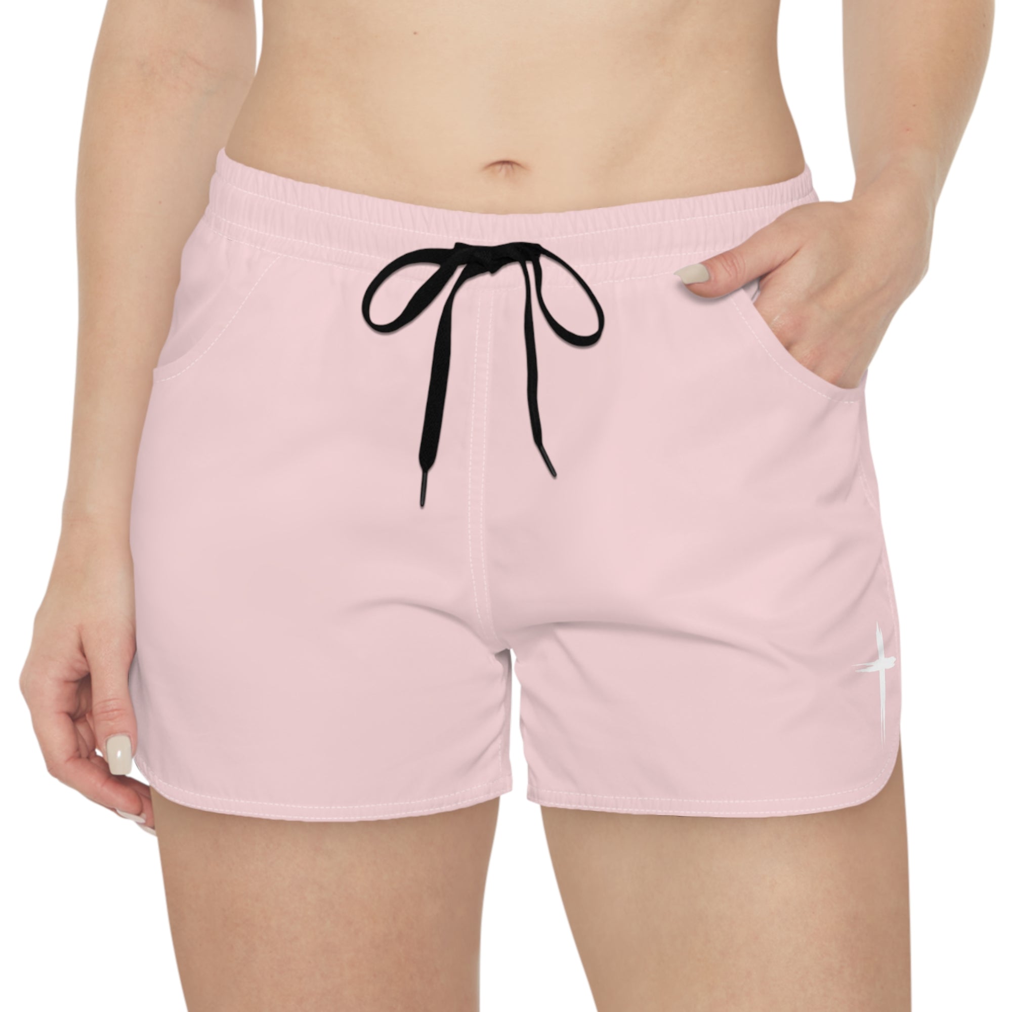 Cross Design Women's Casual Shorts - Pink