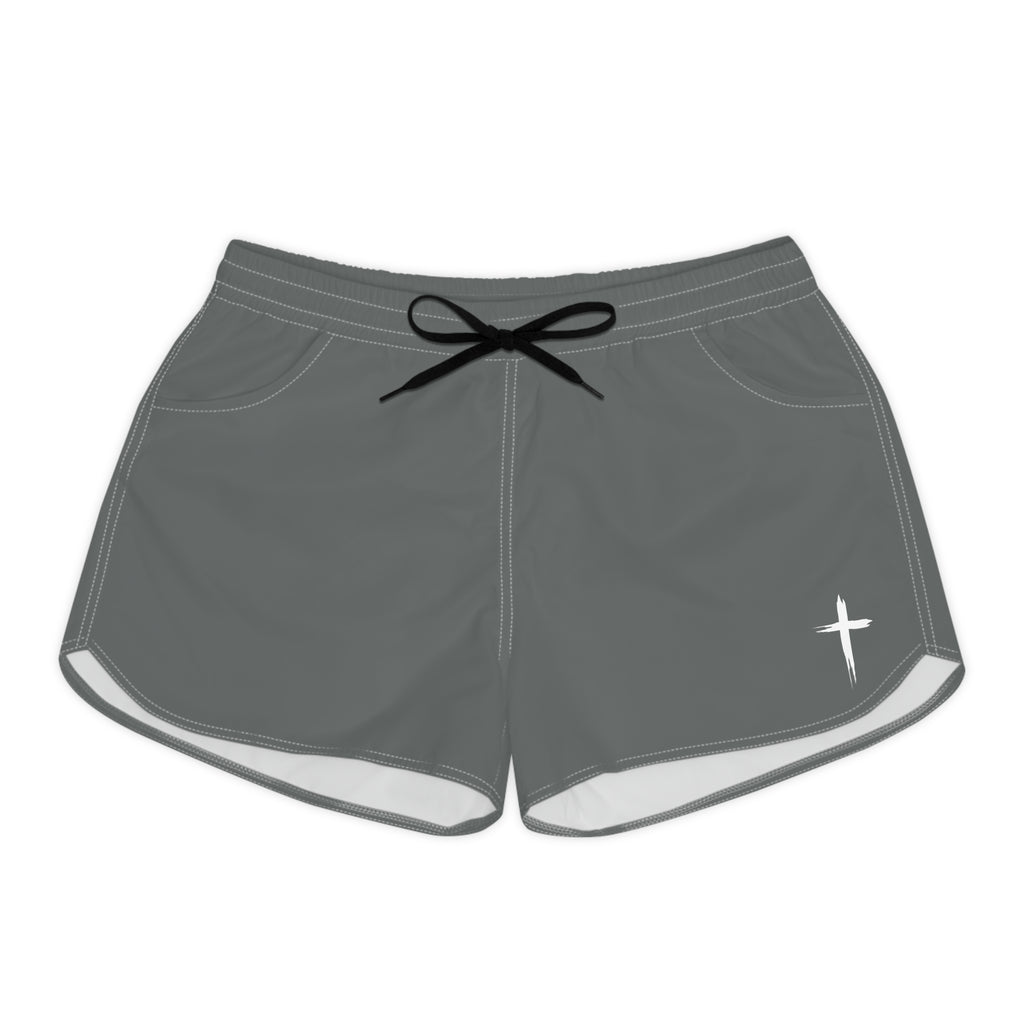 Cross Design Women's Casual Shorts - Gray