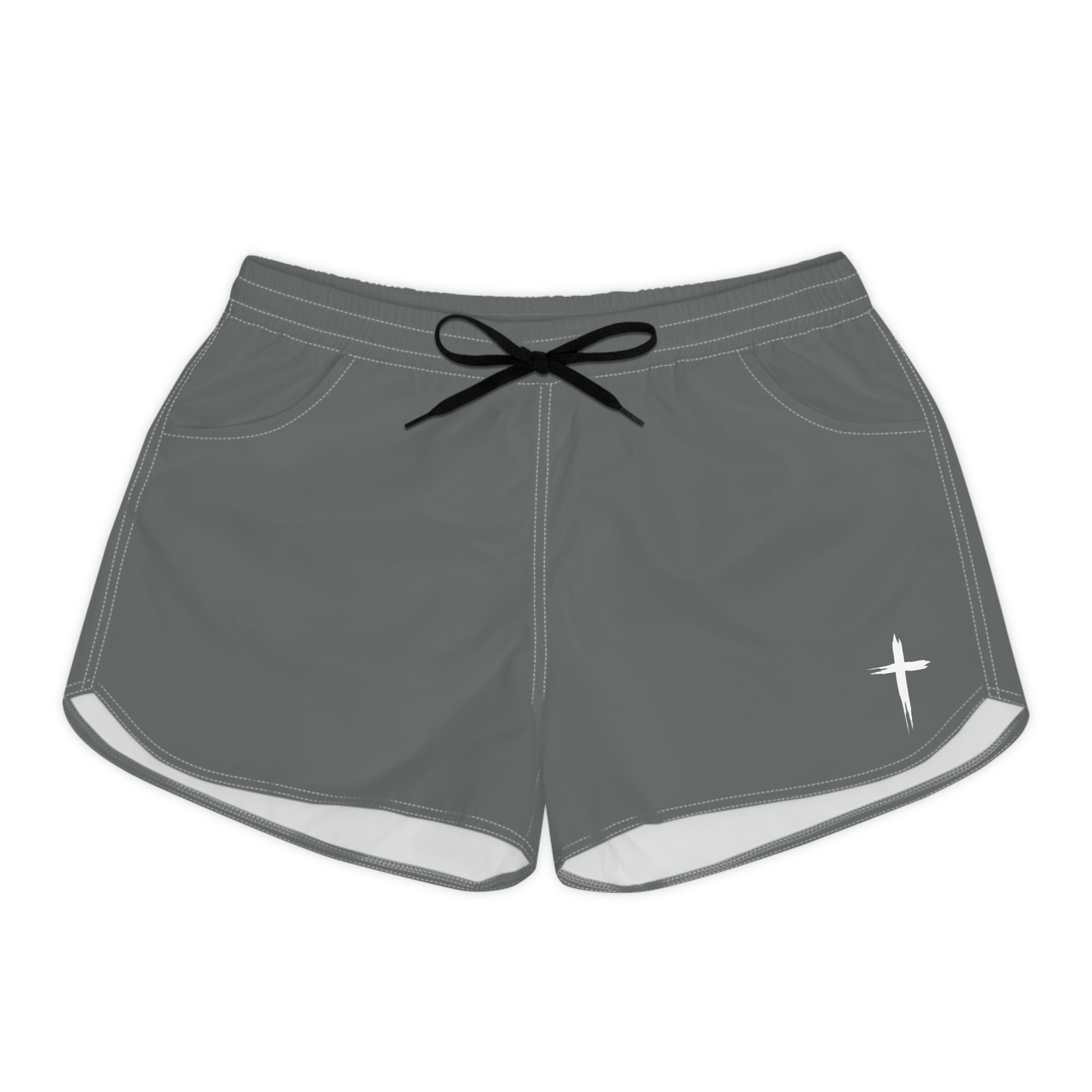Cross Design Women's Casual Shorts - Gray