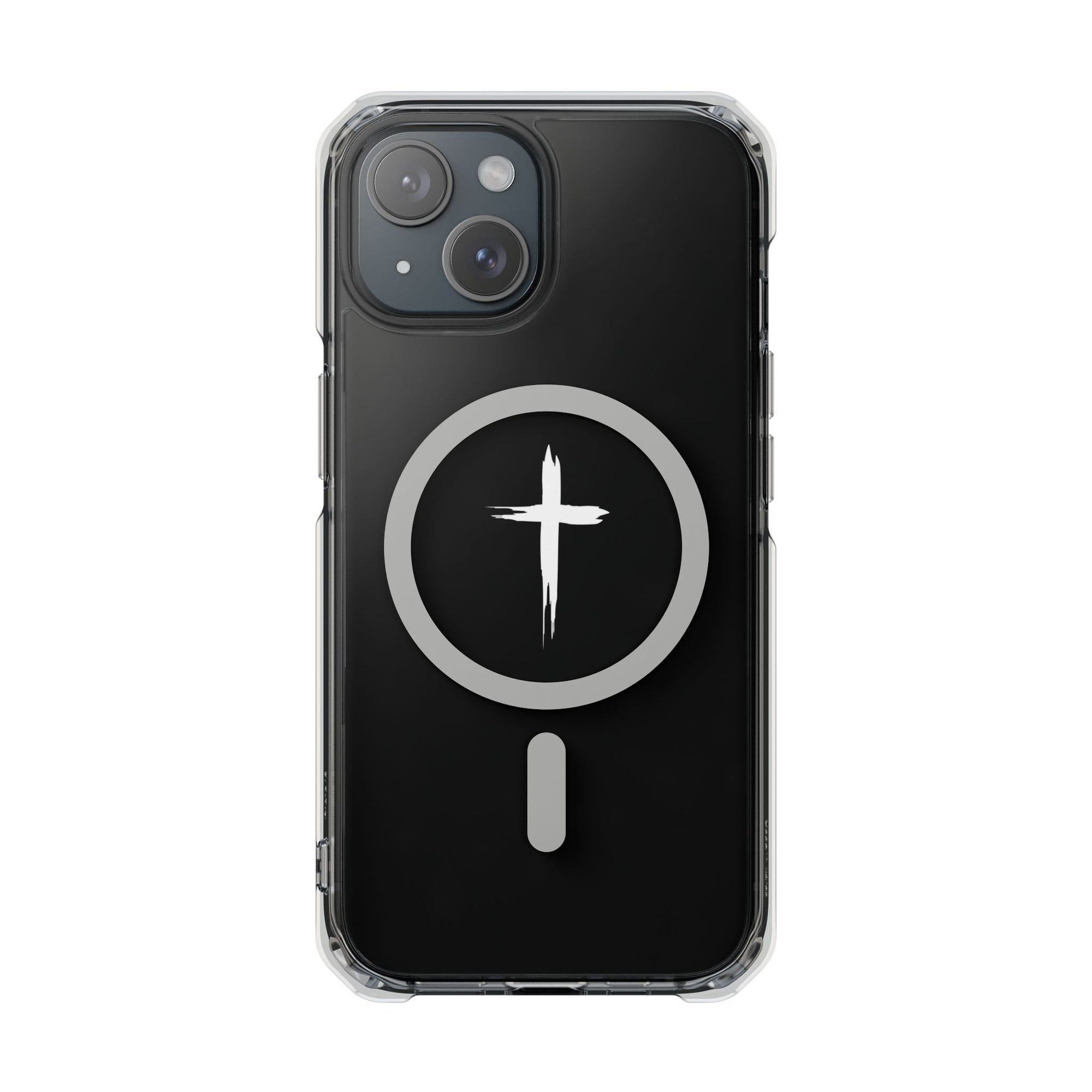 Magnetic Cross Design Clear iPhone Case