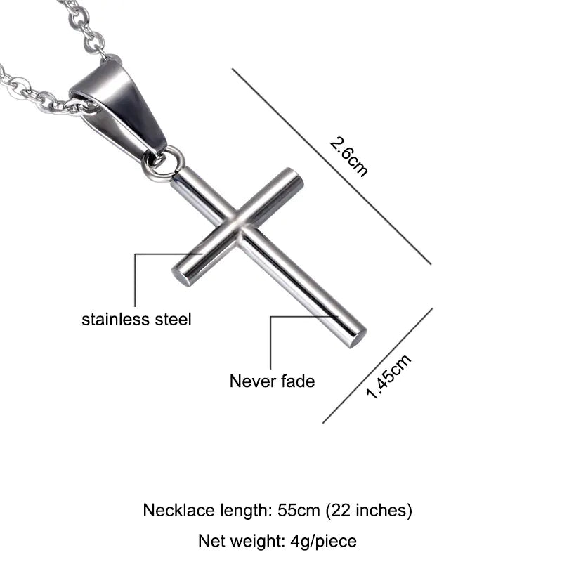 Stainless Steel Christian Cross Necklace Pendant