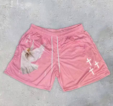 Christian Angel Cross Print - Men's Shorts