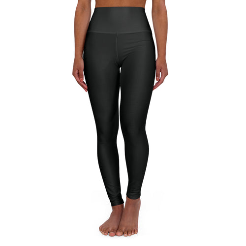 Cross Design High Waisted Yoga Leggings - Black
