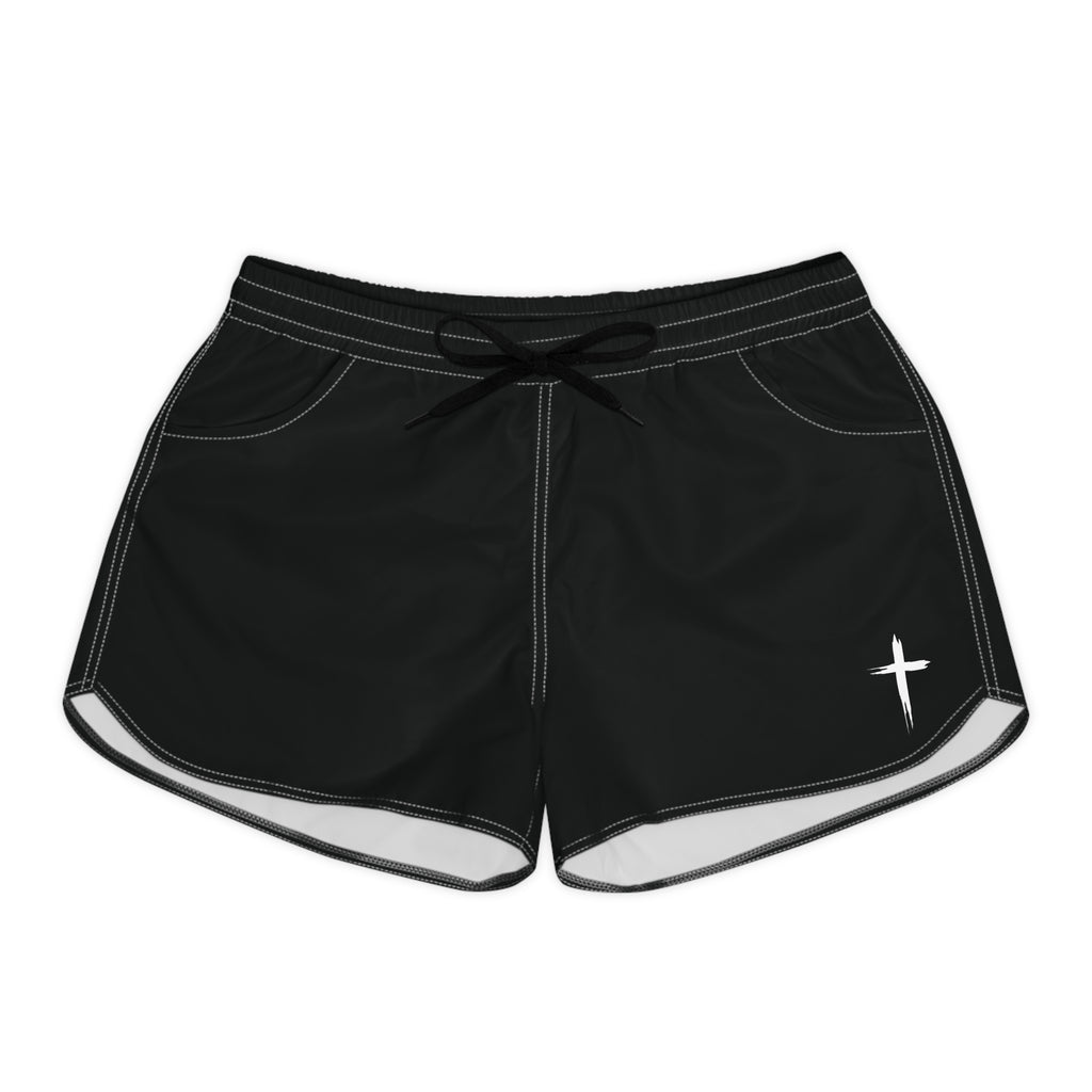 Cross Design Women's Casual Shorts - Black