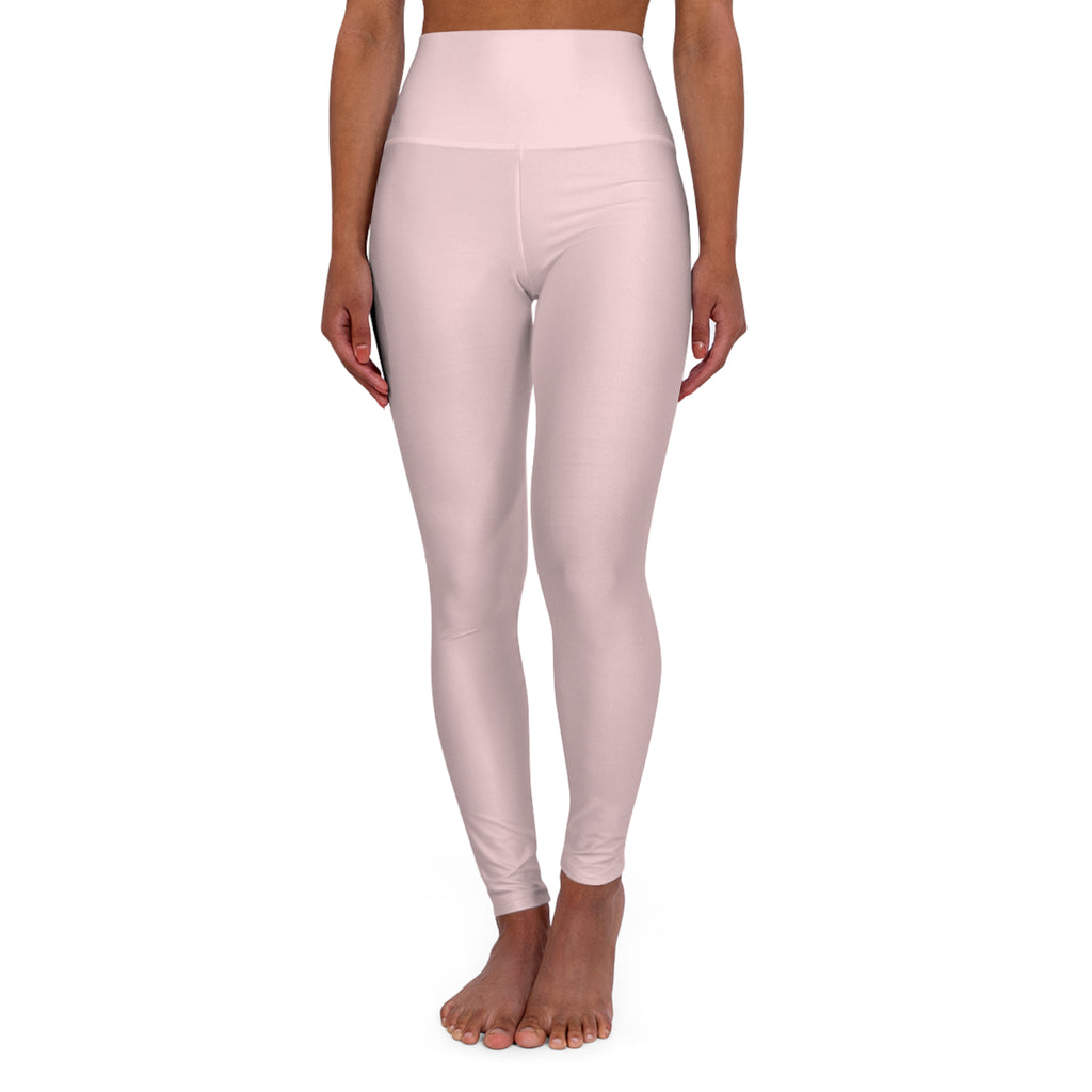 Cross Design High Waisted Yoga Leggings - Pink