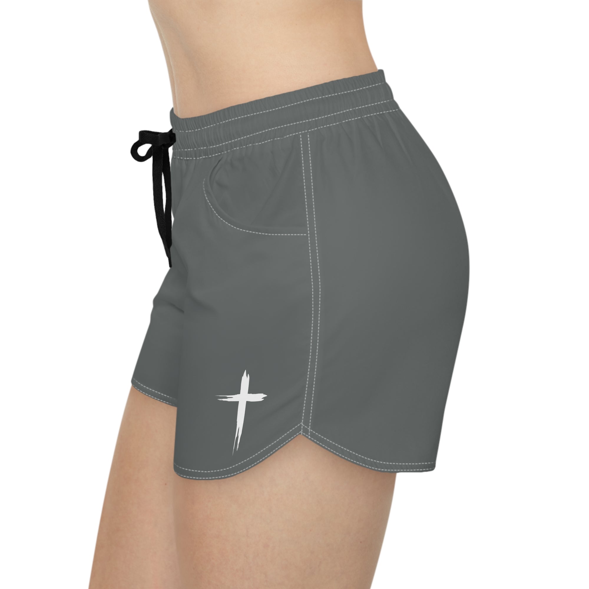 Cross Design Women's Casual Shorts - Gray