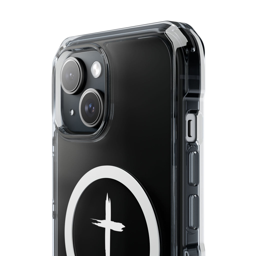 Magnetic Cross Design Clear iPhone Case