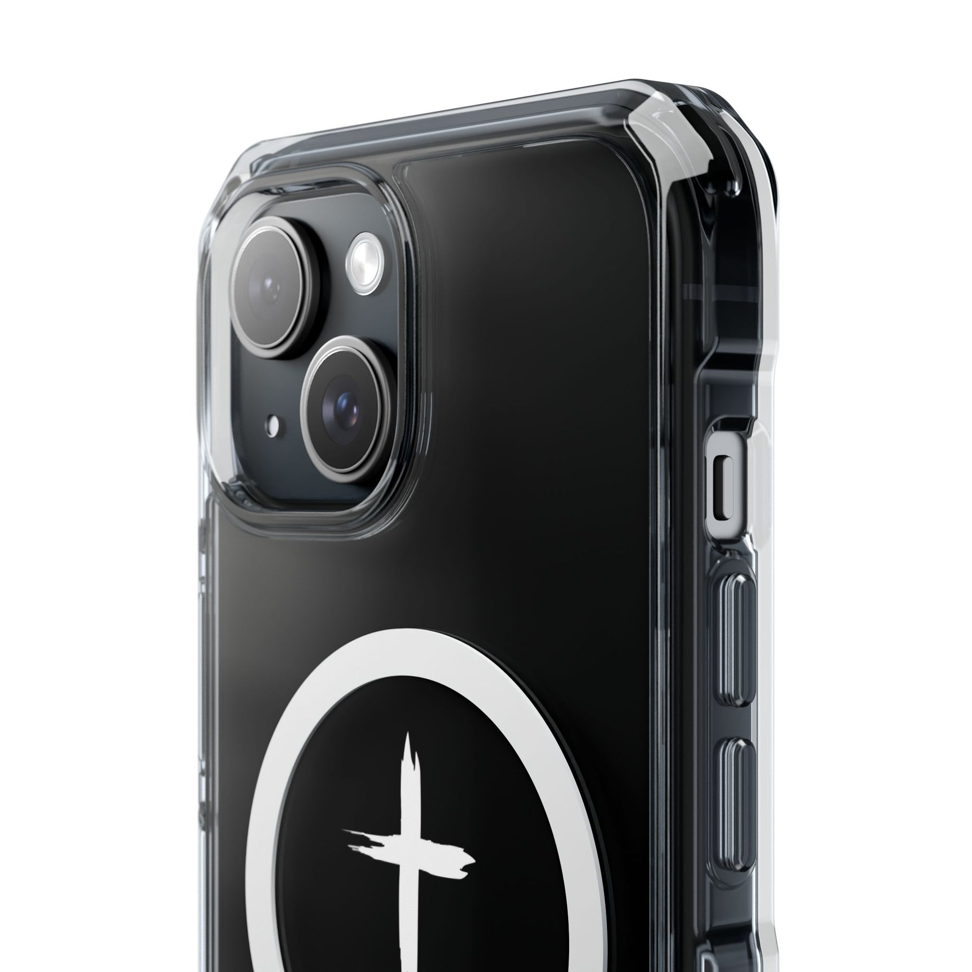 Magnetic Cross Design Clear iPhone Case