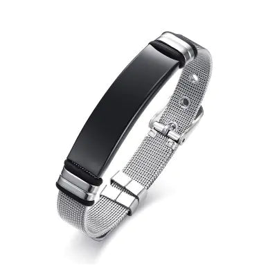Black Titanium Steel Bracelet with Christian Verses