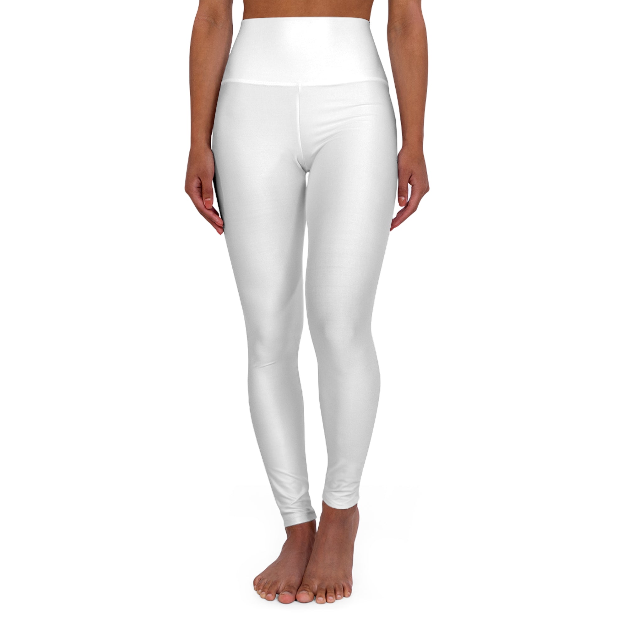 Cross Design High Waisted Yoga Leggings - White