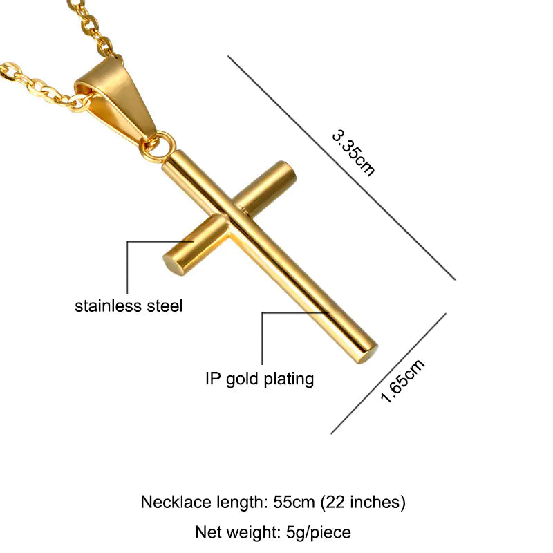 Stainless Steel Christian Cross Necklace Pendant