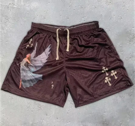 Christian Angel Cross Print - Men's Shorts