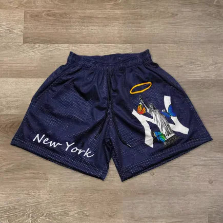 Graphic Print Gym Shorts for Men Quick Dry Breathable Shorts with Pockets
